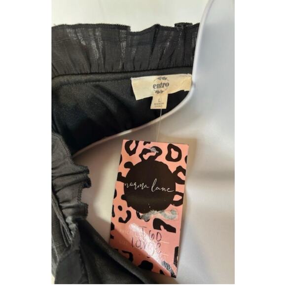 Entro Boutique Green Boho smocked waist- Short Peasant sleeve mini dress Large - Picture 3 of 7